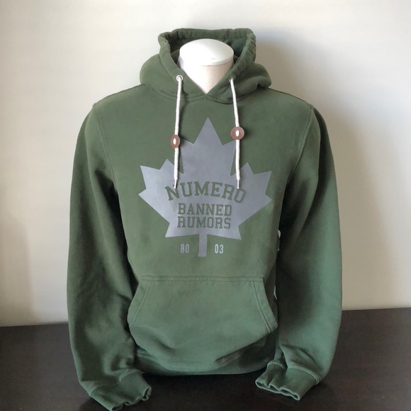 Numero Green Hoodie with tonal print - Men’s size M - Picture 1 of 6